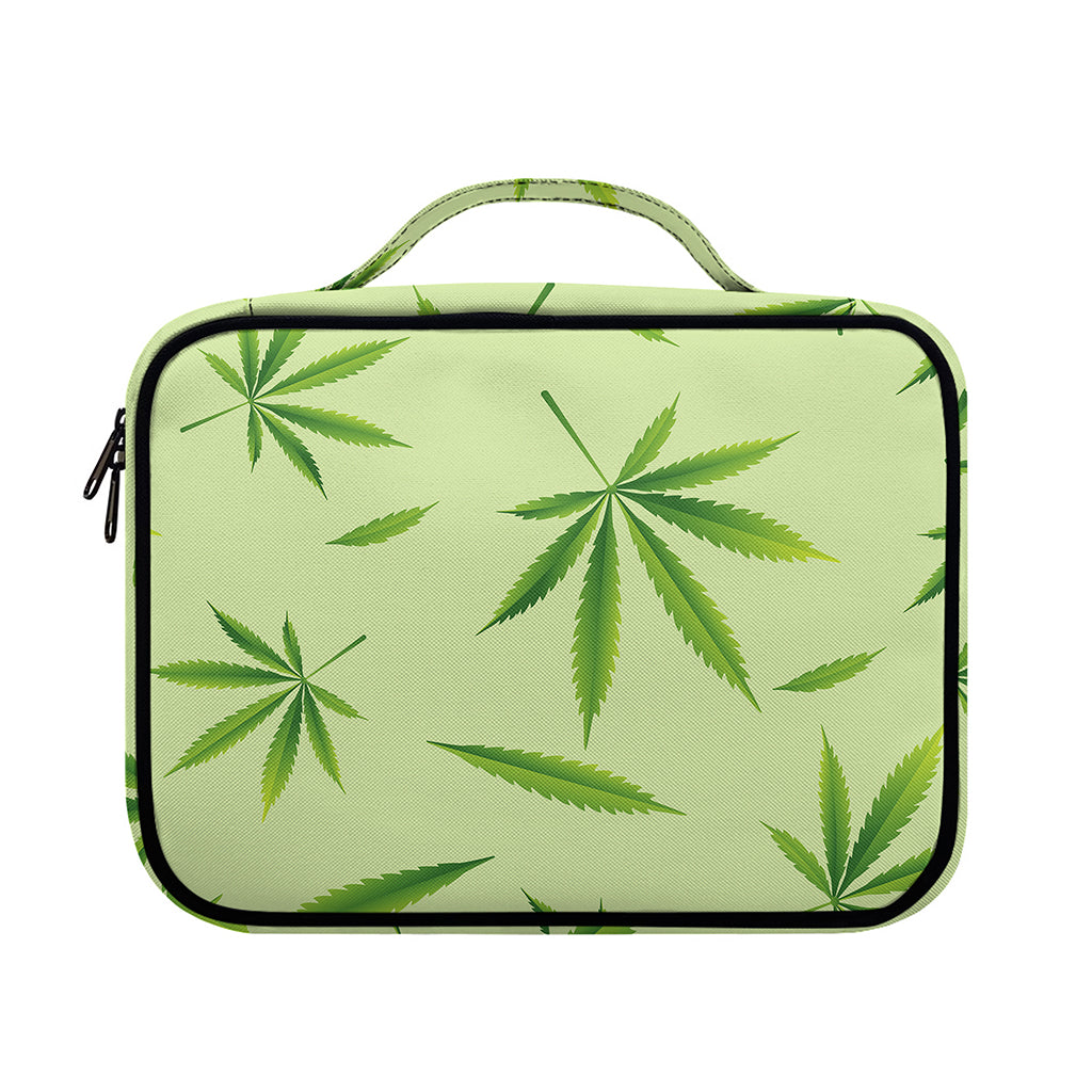 Green Hemp Leaves Pattern Print Briefcase Bible Bag