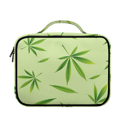 Green Hemp Leaves Pattern Print Briefcase Bible Bag