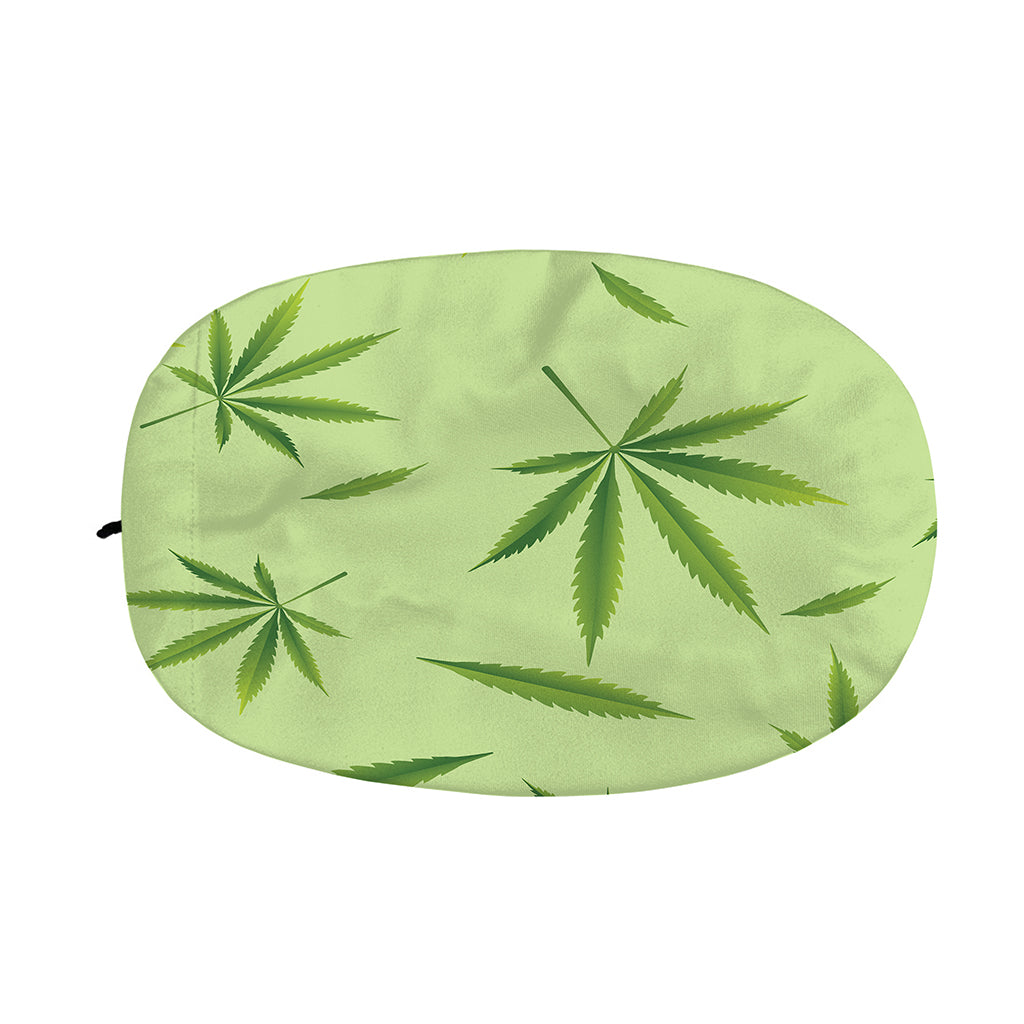 Green Hemp Leaves Pattern Print Car Side Mirror Covers