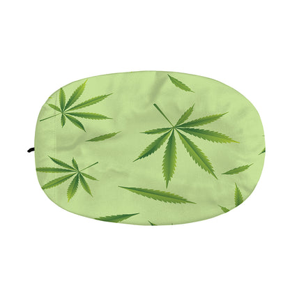 Green Hemp Leaves Pattern Print Car Side Mirror Covers
