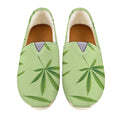 Green Hemp Leaves Pattern Print Casual Shoes