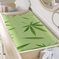 Green Hemp Leaves Pattern Print Changing Pad Cover