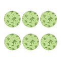 Green Hemp Leaves Pattern Print Coaster Set