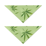 Green Hemp Leaves Pattern Print Dog Bandana