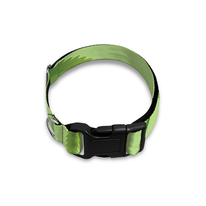 Green Hemp Leaves Pattern Print Dog Collar