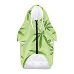 Green Hemp Leaves Pattern Print Dog Zip Up Hoodie