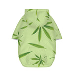 Green Hemp Leaves Pattern Print Dog Zip Up Hoodie
