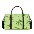 Green Hemp Leaves Pattern Print Duffel Bag