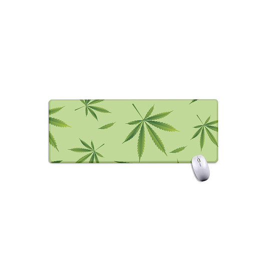 Green Hemp Leaves Pattern Print Extended Mouse Pad