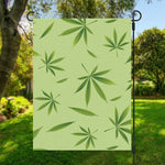 Green Hemp Leaves Pattern Print Garden Flag