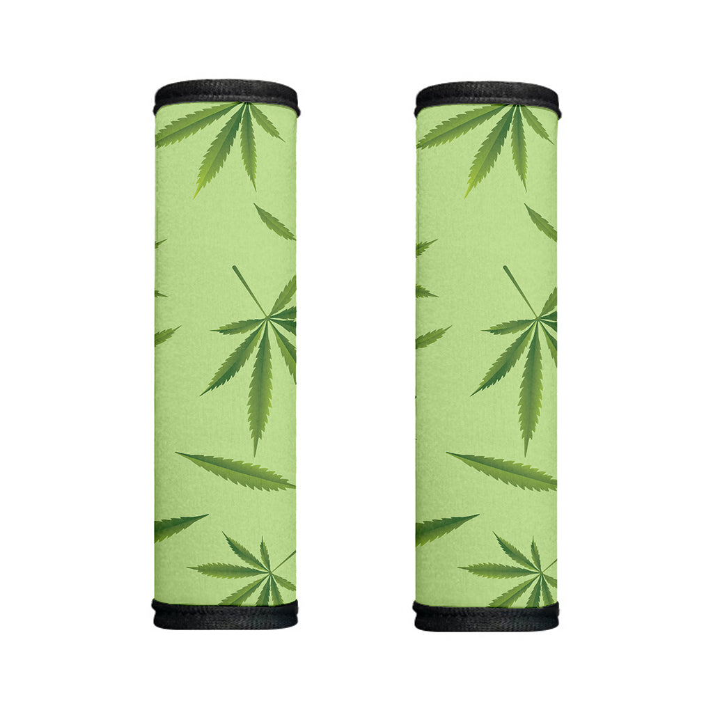 Green Hemp Leaves Pattern Print Handle Covers