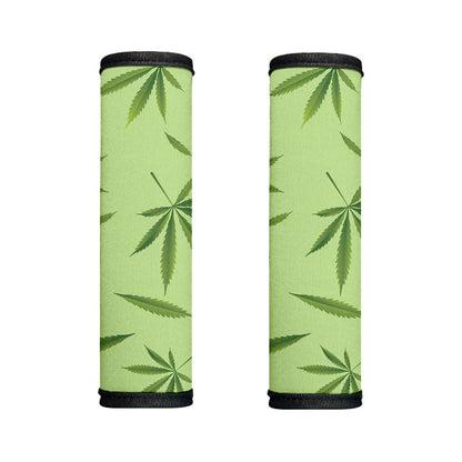 Green Hemp Leaves Pattern Print Handle Covers