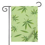 Green Hemp Leaves Pattern Print House Flag