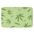 Green Hemp Leaves Pattern Print Indoor Door Mat