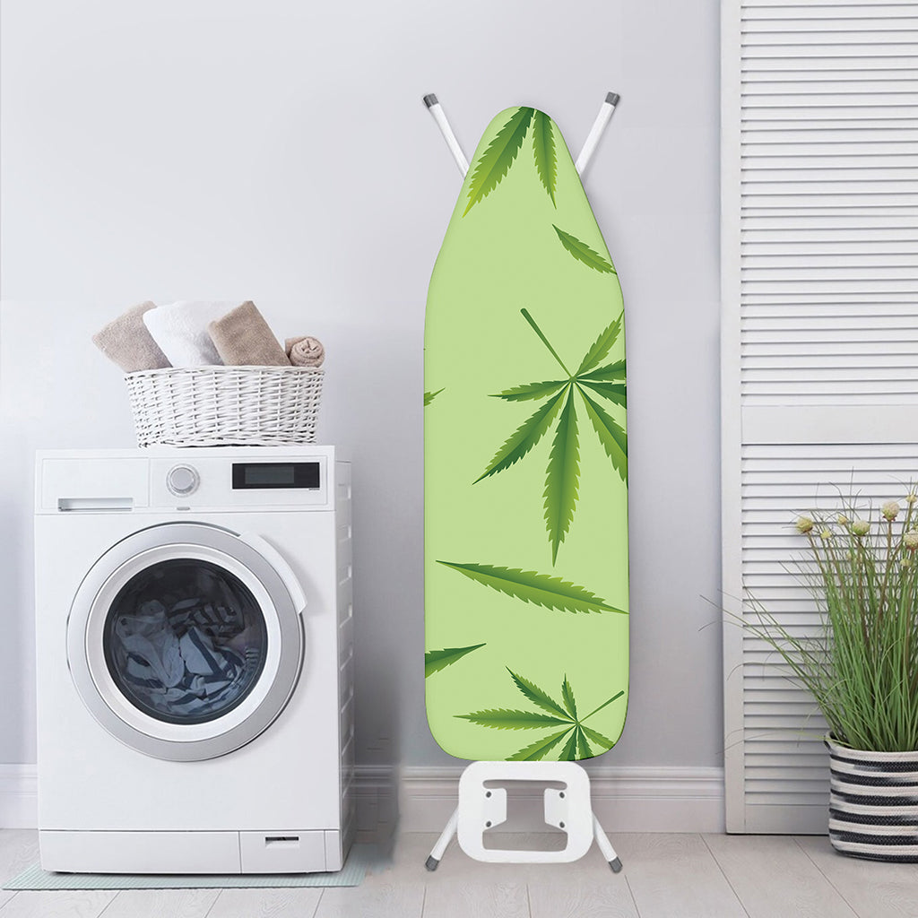 Green Hemp Leaves Pattern Print Ironing Board Cover
