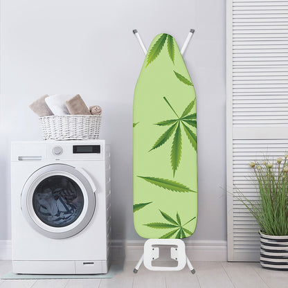 Green Hemp Leaves Pattern Print Ironing Board Cover