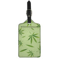 Green Hemp Leaves Pattern Print Luggage Tag