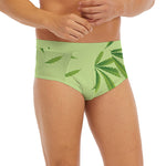 Green Hemp Leaves Pattern Print Men's Briefs