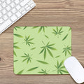 Green Hemp Leaves Pattern Print Mouse Pad