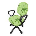 Green Hemp Leaves Pattern Print Office Chair Cover