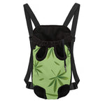 Green Hemp Leaves Pattern Print Pet Carrier Backpack