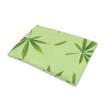 Green Hemp Leaves Pattern Print Pet Cooling Mat Cover