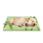 Green Hemp Leaves Pattern Print Pet Cooling Mat Cover