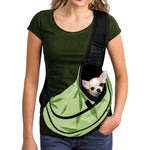 Green Hemp Leaves Pattern Print Pet Sling Carrier