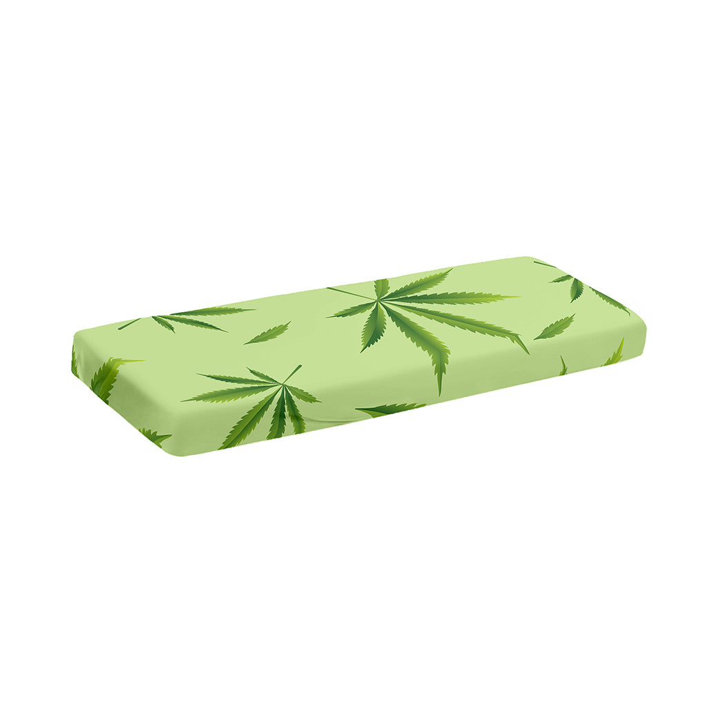 Green Hemp Leaves Pattern Print Piano Keyboard Cover