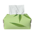 Green Hemp Leaves Pattern Print Rectangle Tissue Box Cover