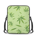 Green Hemp Leaves Pattern Print Rectangular Crossbody Bag