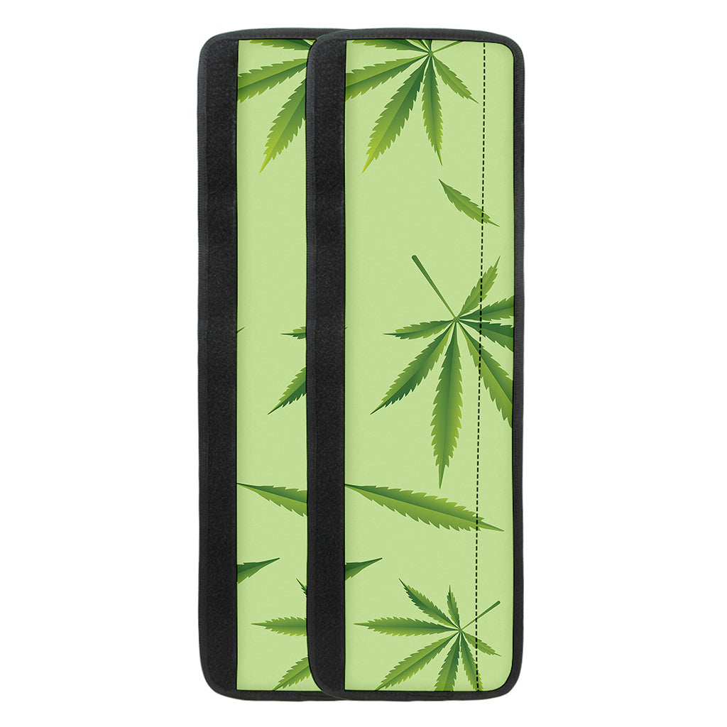 Green Hemp Leaves Pattern Print Refrigerator Handle Covers