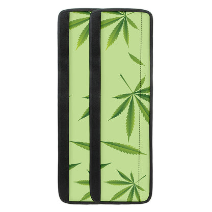 Green Hemp Leaves Pattern Print Refrigerator Handle Covers