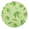 Green Hemp Leaves Pattern Print Round Blanket