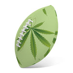 Green Hemp Leaves Pattern Print Rugby Ball