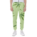 Green Hemp Leaves Pattern Print Joggers