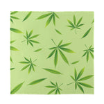 Green Hemp Leaves Pattern Print Silk Bandana