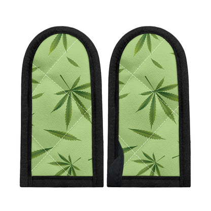 Green Hemp Leaves Pattern Print Skillet Handle Cover
