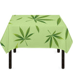 Green Hemp Leaves Pattern Print Tablecloth