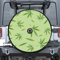 Green Hemp Leaves Pattern Print Tire Cover With Camera Hole