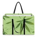 Green Hemp Leaves Pattern Print Utility Tote Bag