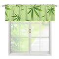 Green Hemp Leaves Pattern Print Window Valance
