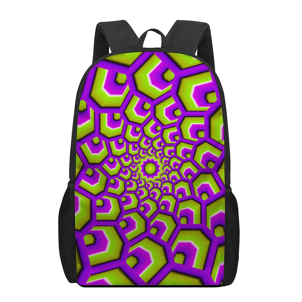 Green Hive Moving Optical Illusion 17 Inch Backpack