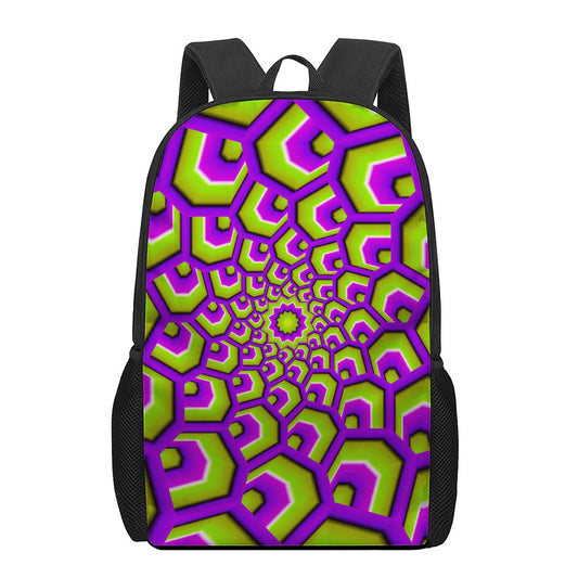 Green Hive Moving Optical Illusion 17 Inch Backpack