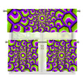 Green Hive Moving Optical Illusion 3 Piece Kitchen Curtains