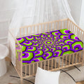 Green Hive Moving Optical Illusion Baby Crib Sheet