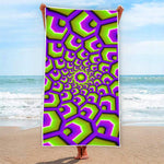 Green Hive Moving Optical Illusion Beach Towel