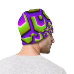 Green Hive Moving Optical Illusion Beanie