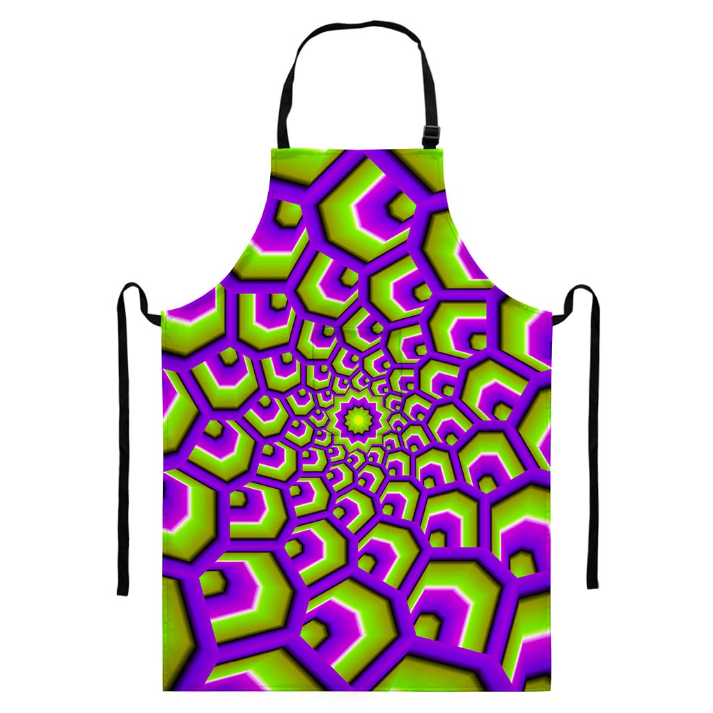Green Hive Moving Optical Illusion Bib Apron With Pocket