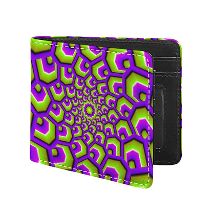 Green Hive Moving Optical Illusion Bifold Wallet